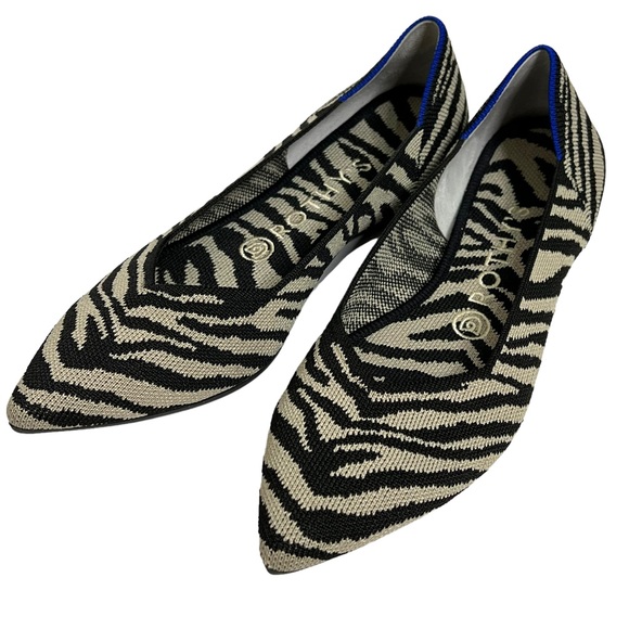 Rothys Zebra Print Flats 8.5 - Picture 1 of 12
